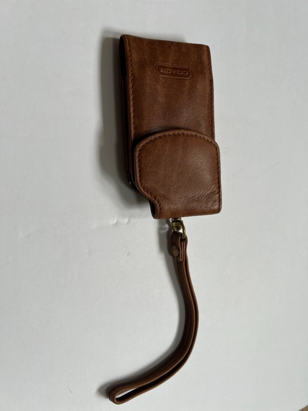 Coach Vintage Brown Glove Tanned Leather Cell Phone Case - Picture 5 of 6
